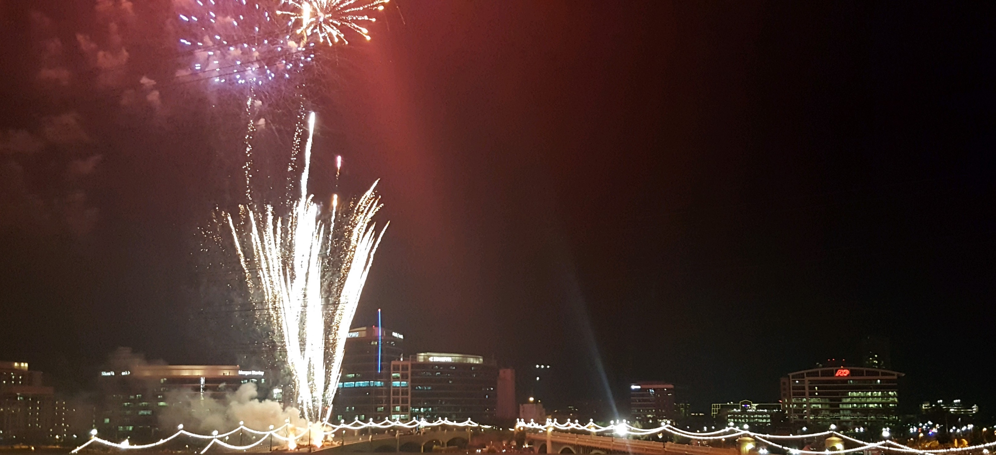Tempe at night on the 4th of July